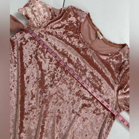 POL Crushed Velvet Shirt Tunic Dress Dusty Mauve Pink - Picture 4 of 9